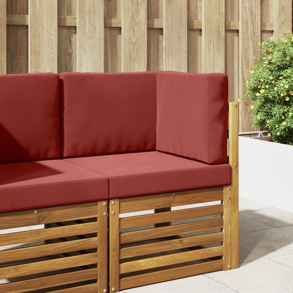 vidaXL Vank&uacute;&scaron; na vonkaj&scaron;iu pohovku 3 pcs v&iacute;novo červen&aacute; Polyester