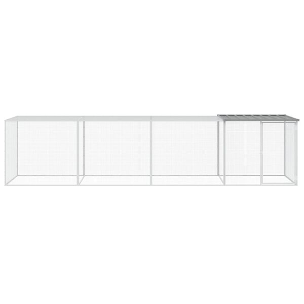 vidaXL Klietka pre kurčat&aacute; strecha bledosiv&aacute; 403x98x90 cm poz. oceľ