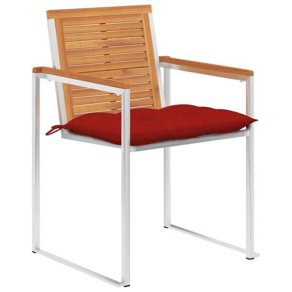 vidaXL Z&aacute;hradn&eacute; stoličky 8 ks s podložkami ak&aacute;ciov&yacute; mas&iacute;v