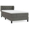 vidaXL Posteľn&yacute; r&aacute;m boxspring s matracom tmavosiv&yacute; 80x200 cm zamat