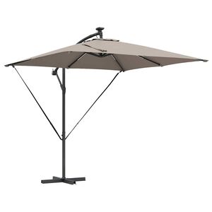 vidaXL Slnečn&iacute;k 249 x 249 x 250 cm Polyester a hlin&iacute;k Sivohned&aacute;