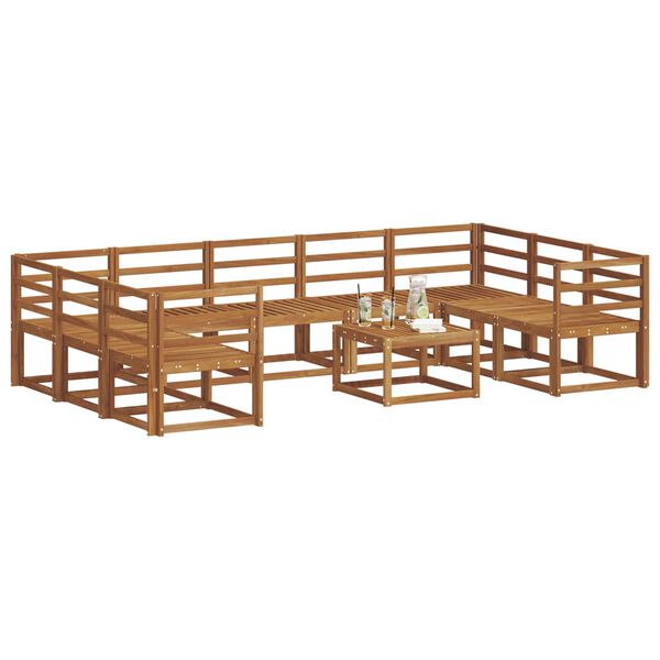 vidaXL Z&aacute;hradn&aacute; s&uacute;prava gaučov 10 pcs Pr&iacute;rodn&aacute; Pevn&eacute; ak&aacute;ciov&eacute; drevo