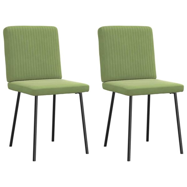 vidaXL Jed&aacute;lensk&eacute; stoličky 2 ks bledozelen&eacute; zamat