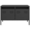 vidaXL TV skrinka čierna 68x39x43,5 cm oceľ valcovaná za studena