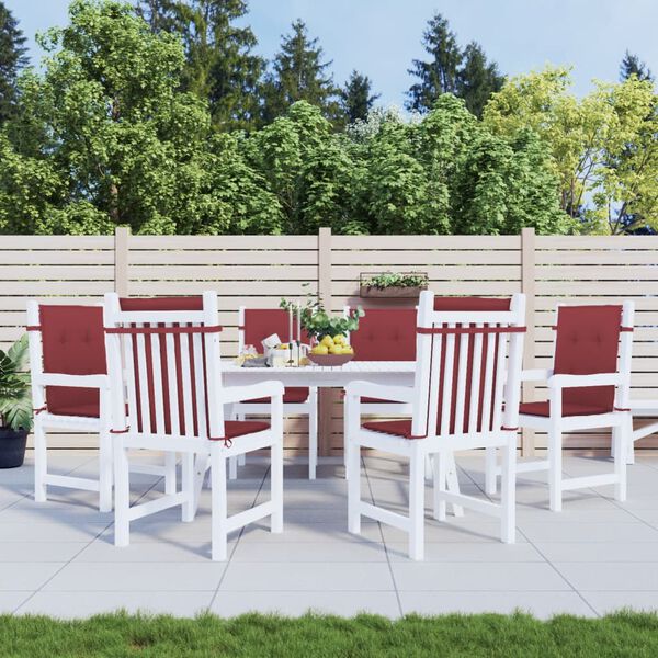 vidaXL Vank&uacute;&scaron;e na stoličky 6 ks v&iacute;novočerven&aacute; melanž 100x50x4 cm l&aacute;tka