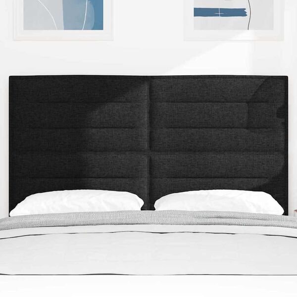 vidaXL LED hlavov&aacute; doska so svetlami LED di&oacute;dy Čierna 144 cm Polyester