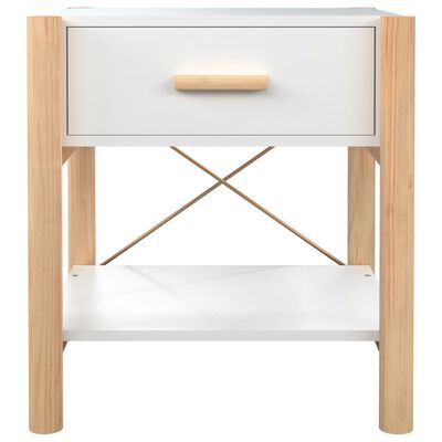 vidaXL Nočný stolík biely 42x38x45 cm spracované drevo
