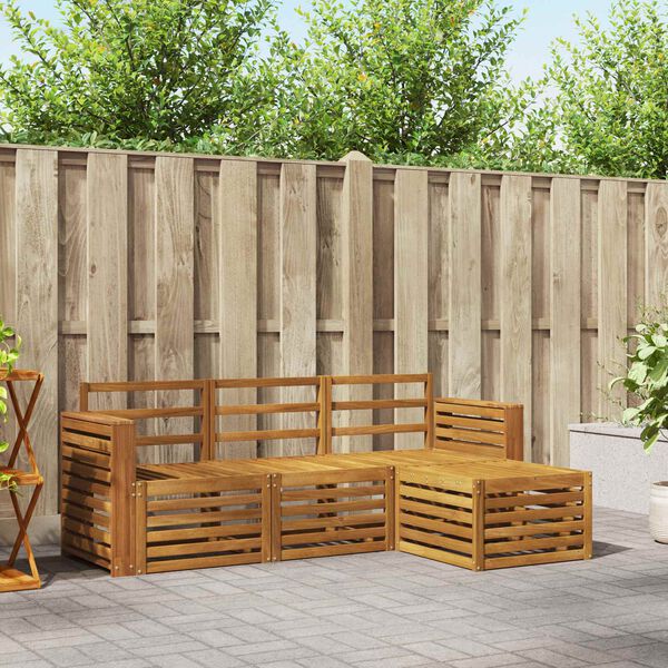 vidaXL S&uacute;pravy pohoviek 4 pcs Pr&iacute;rodn&aacute; Pevn&eacute; ak&aacute;ciov&eacute; drevo