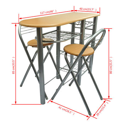 Kuchynský/raňajkový barový stôl a stoličky, drevo