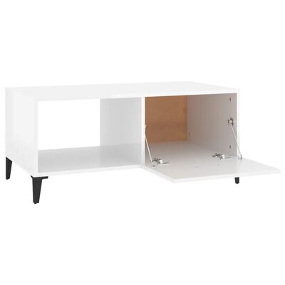 vidaXL Konferenčný stolík lesklý biely 90x50x40 cm spracované drevo
