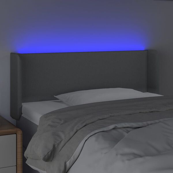 vidaXL Čelo postele s LED bledosiv&eacute; 103x16x78/88 cm l&aacute;tka