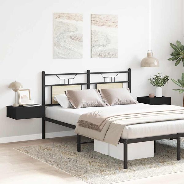 vidaXL Nástenné nočné stolíky 2ks, čierne 40x30x15cm, kompozitné drevo