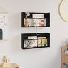 vidaXL Reg&aacute;l na časopisy s poličkou 2 pcs Čierny dub 60 x 12 x 30 cm