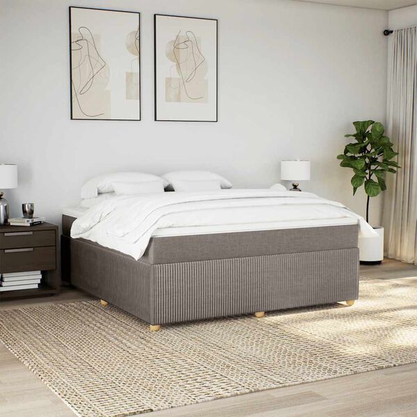 vidaXL Posteľný rám boxspring s matracom sivohned 180x200 cm látka