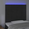 vidaXL Čelo postele s LED čierne 80x5x118/128 cm zamat