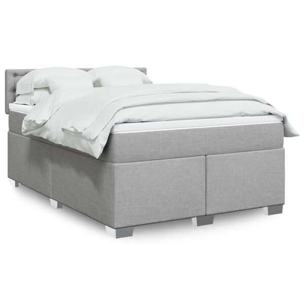 vidaXL Boxspring posteľ s matracom bledosivý 140x190 cm látka