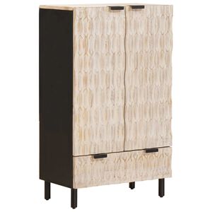 vidaXL Highboard s dverami Biele um&yacute;vanie dokončenie 60 x 33 x 100 cm