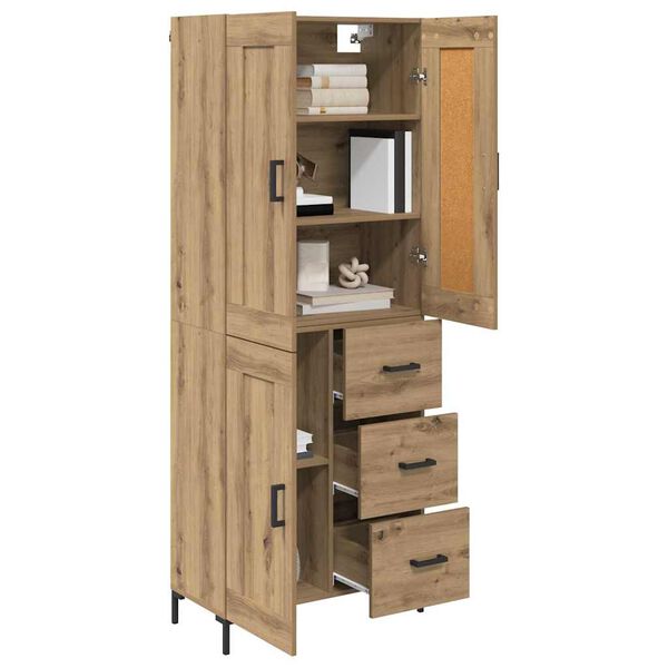 vidaXL Highboard so z&aacute;suvkou 2 pcs Remeseln&yacute; dub Kompozitn&eacute; drevo