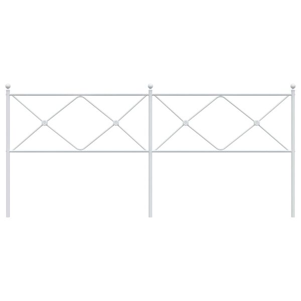 vidaXL Kovové čelo postele biele 200 cm