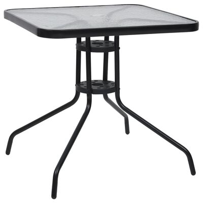 vidaXL Záhradný stôl čierny 70x70x70 cm oceľ