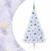 vidaXL Umel&yacute; vianočn&yacute; stromček s 150 LED-i Biela 150 cm PVC a oceľ