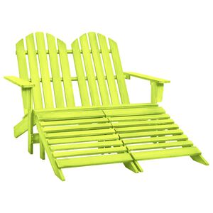 vidaXL 2-miestna z&aacute;hradn&aacute; stolička a taburetka Adirondack jedľa zelen&aacute;