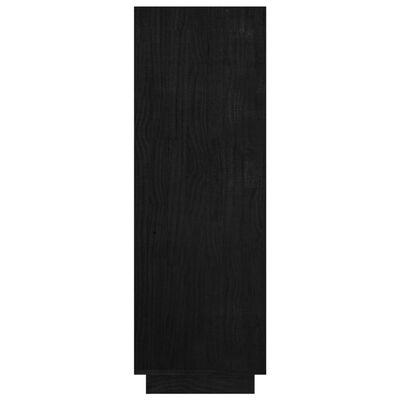 vidaXL Knižnica/deliaca stena čierna 80x35x103 cm masívna borovica