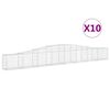 vidaXL Obl&uacute;kov&yacute; gabionov&yacute; k&ocirc;&scaron; 10 ks 400x30x40/60 cm pozinkovan&eacute; železo