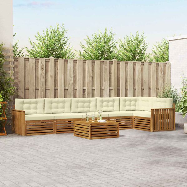 vidaXL Z&aacute;hradn&aacute; s&uacute;prava gaučov s vank&uacute;&scaron;om 7 pcs Pr&iacute;rodn&aacute; a kr&eacute;mov&aacute;