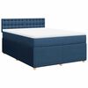 vidaXL Posteľn&yacute; r&aacute;m boxspring s matracom modr&yacute; 140x200 cm l&aacute;tka