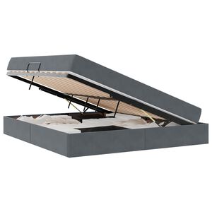 vidaXL Postel s &uacute;ložn&yacute;m prostorem a matrac&iacute; Tmavo &scaron;ed&aacute; 180 x 200 cm