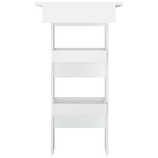 vidaXL N&aacute;stenn&yacute; barov&yacute; st&ocirc;l biely 102x45x103,5 cm spracovan&eacute; drevo