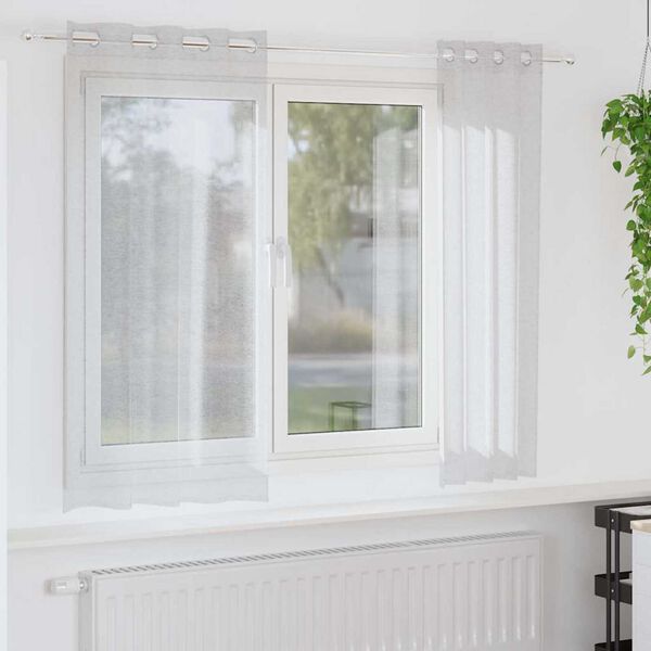 vidaXL Voile z&aacute;clona 2 pcs Svetlosiv&aacute; 175 x 140 cm Polyester