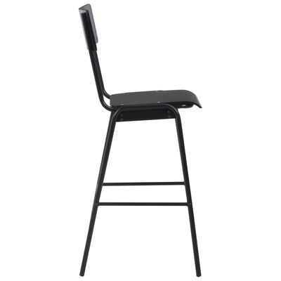 vidaXL Barové stoličky 4 ks čierne preglejka a oceľ