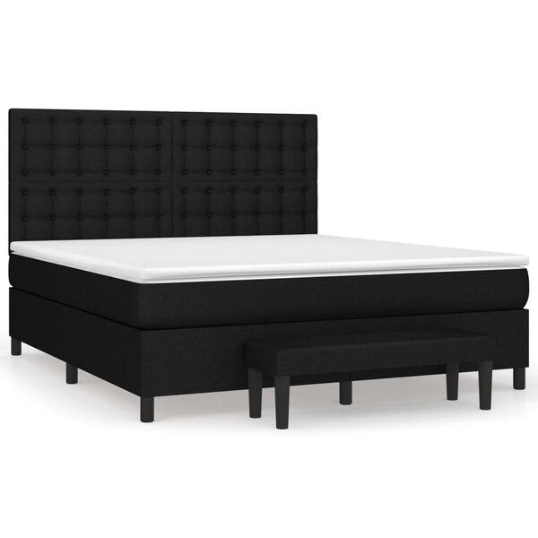 vidaXL Posteľn&yacute; r&aacute;m boxspring s matracom čierny 180x200 cm l&aacute;tka
