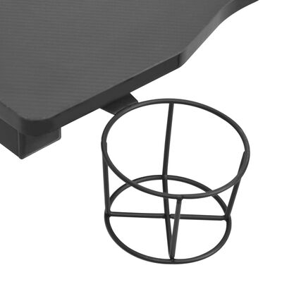 vidaXL Herný stôl LED v tvare Y čierny 90x60x75 cm