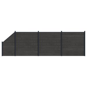 vidaXL S&uacute;prava plotov 4 pcs 619 x 186 cm WPC a hlin&iacute;k Čierna