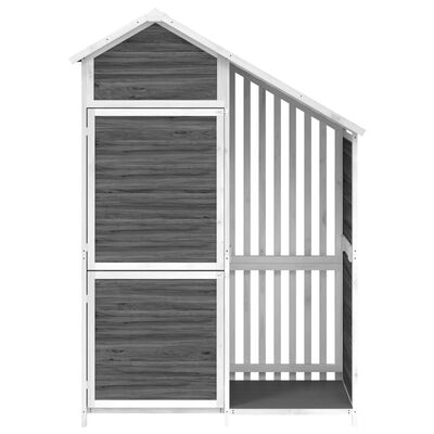 vidaXL Záhradný domček na náradie sivý 120x53,5x170cm masívna borovica
