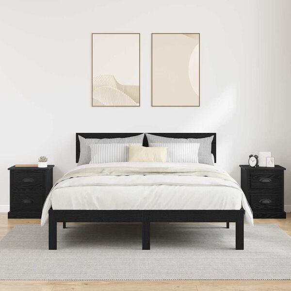 vidaXL Nočn&yacute; stol&iacute;k so z&aacute;suvkou 2 pcs Čierny dub 39 x 39 x 47.5 cm