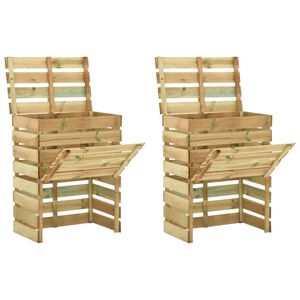 vidaXL Latkov&yacute; z&aacute;hradn&yacute; kompost&eacute;r 2 ks 80x50x100 cm, borovicov&eacute; drevo