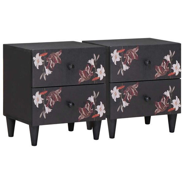 vidaXL Nočn&yacute; stol&iacute;k 2 pcs Hned&aacute; 40 x 33,5 x 46 cm Mas&iacute;vne mango drevo