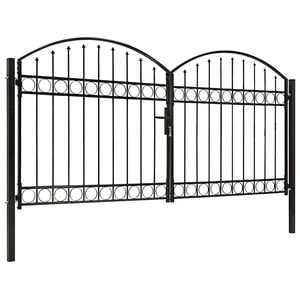 vidaXL Plotov&aacute; br&aacute;na ASSEN s dvojit&yacute;mi dverami a klenut&yacute;m vrchom, oceľ 300x125 cm