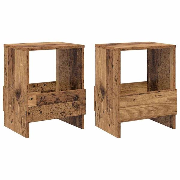 vidaXL Reg&aacute;l na časopisy 2 pcs Star&eacute; drevo 35 x 30 x 45 cm