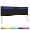 vidaXL LED hlavov&aacute; doska Čierna 180 cm Umel&aacute; koža