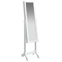 vidaXL Voľne stojace zrkadlo, biele 34x37x146 cm