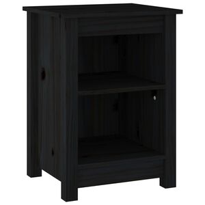 vidaXL Nočn&yacute; stol&iacute;k čierny 40x35x55 cm borovicov&yacute; mas&iacute;v