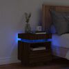 vidaXL Nočn&yacute; stol&iacute;k s LED svetlami hned&yacute; dub 40x39x48,5 cm