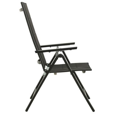 vidaXL Skladacie záhradné stoličky 2 ks textilén a hliník čierne