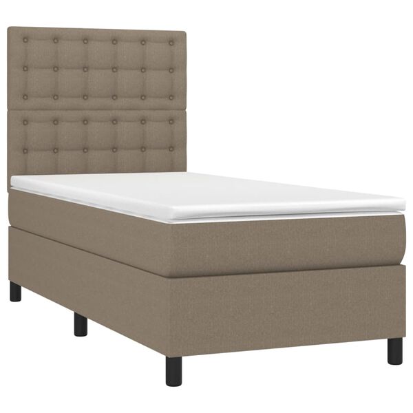 vidaXL Posteľn&yacute; r&aacute;m boxspring s matracom sivohned&yacute; 90x190 cm l&aacute;tka