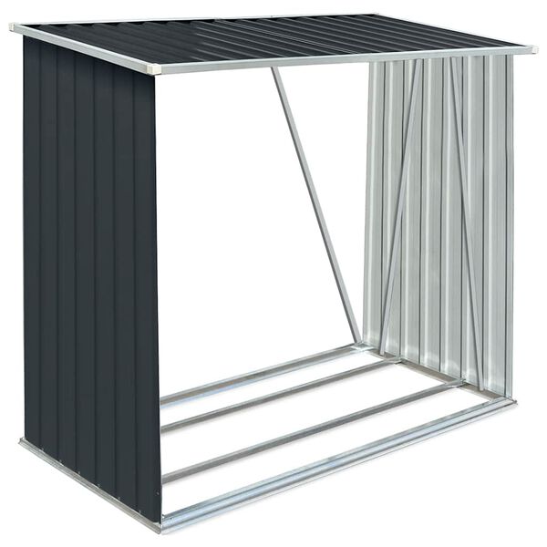 vidaXL Záhradná kôlňa na drevo antracitová 163x83x154 cm galvanizovaná oceľ